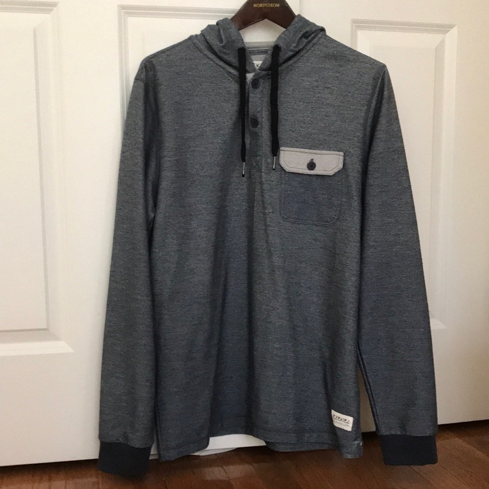 Ezekiel Henley Hoodie / Long Sleeve Shirt w/ Hood